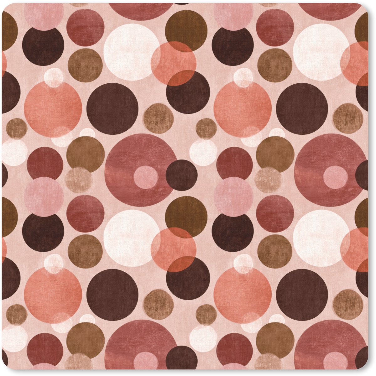 Muismat 20x20 cm - Mousepad Cirkels - Modern - Kleurrijk - Muismatten