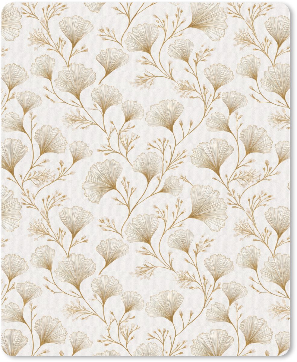 Muismat 12x16 cm - Mousepad Ginkgo - Takken - Goud - Muismatten