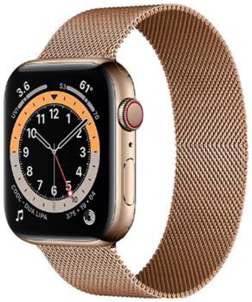 Horlogeband - Geschikt voor Apple Watch 5, 6, 7, 8, 9, 10, SE, Milanese S11, Metal Ultra 2 - 38/40/41/42 mm (universeel voor S10/11) - Roségoud