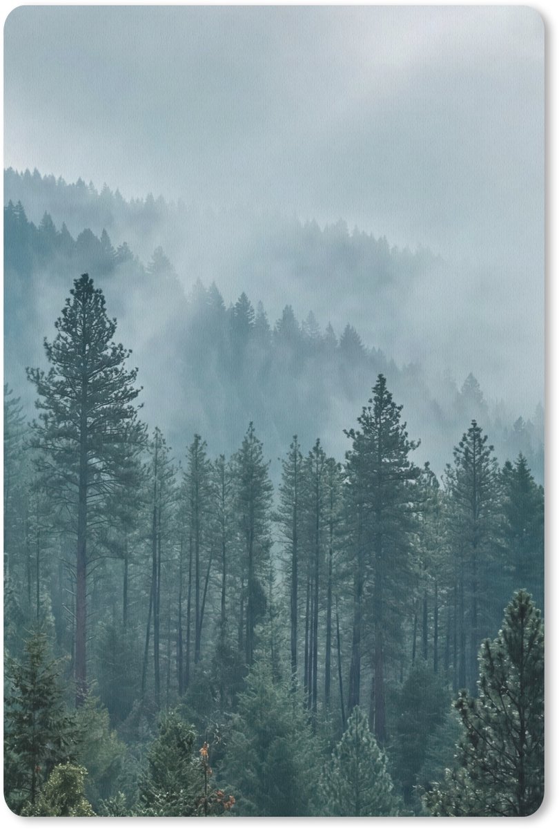 Muismat 13x20 cm - Mousepad Naaldwoud - Bergen - Mist - Muismatten