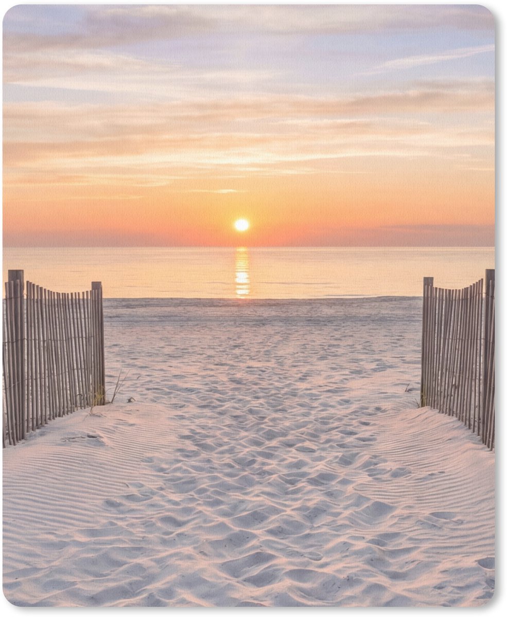 Muismat 12x16 cm - Mousepad Zonsondergang - Strand - Zand - Muismatten