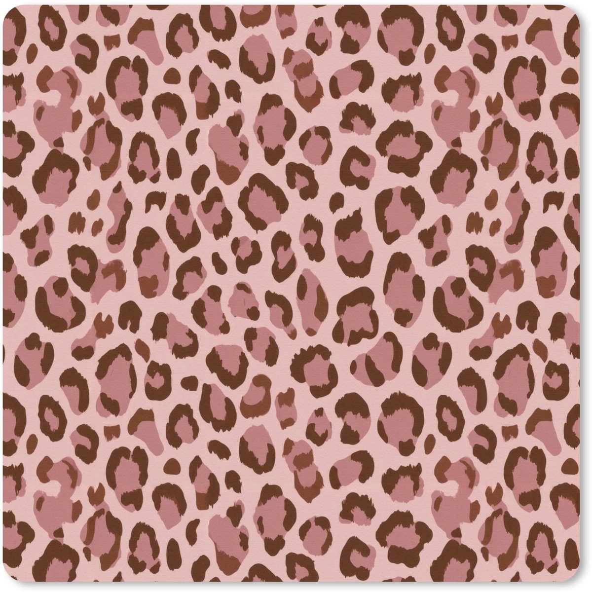 Muismat 30x30 cm - Mousepad Luipaard - Patroon - Roze - Muismatten