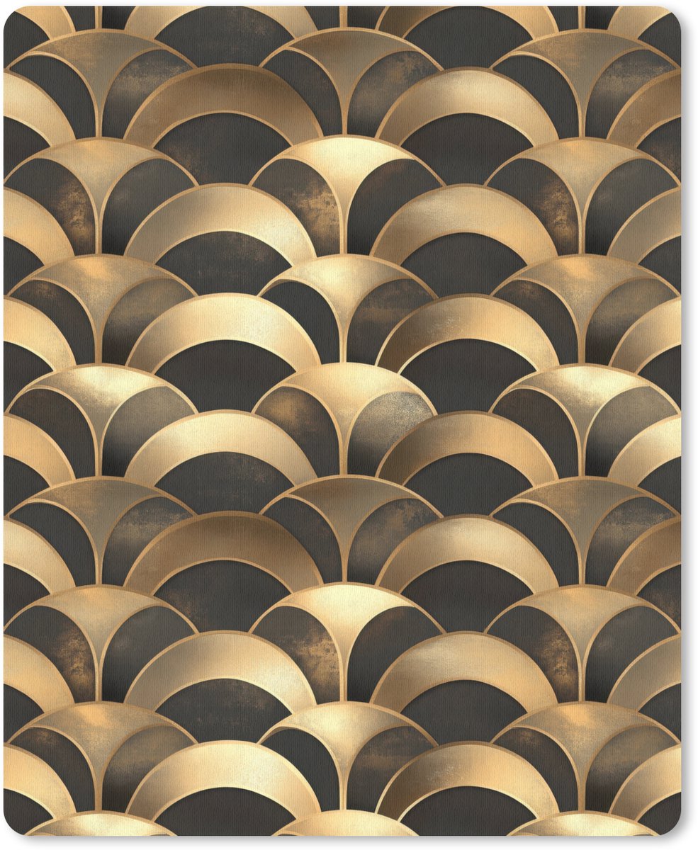 Muismat 12x16 cm - Mousepad Schubben - Structuur - Goud - Muismatten