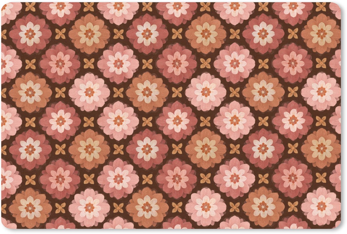 Muismat 13x8 cm - Mousepad Geometrisch - Bloemen - Kleurrijk - Muismatten