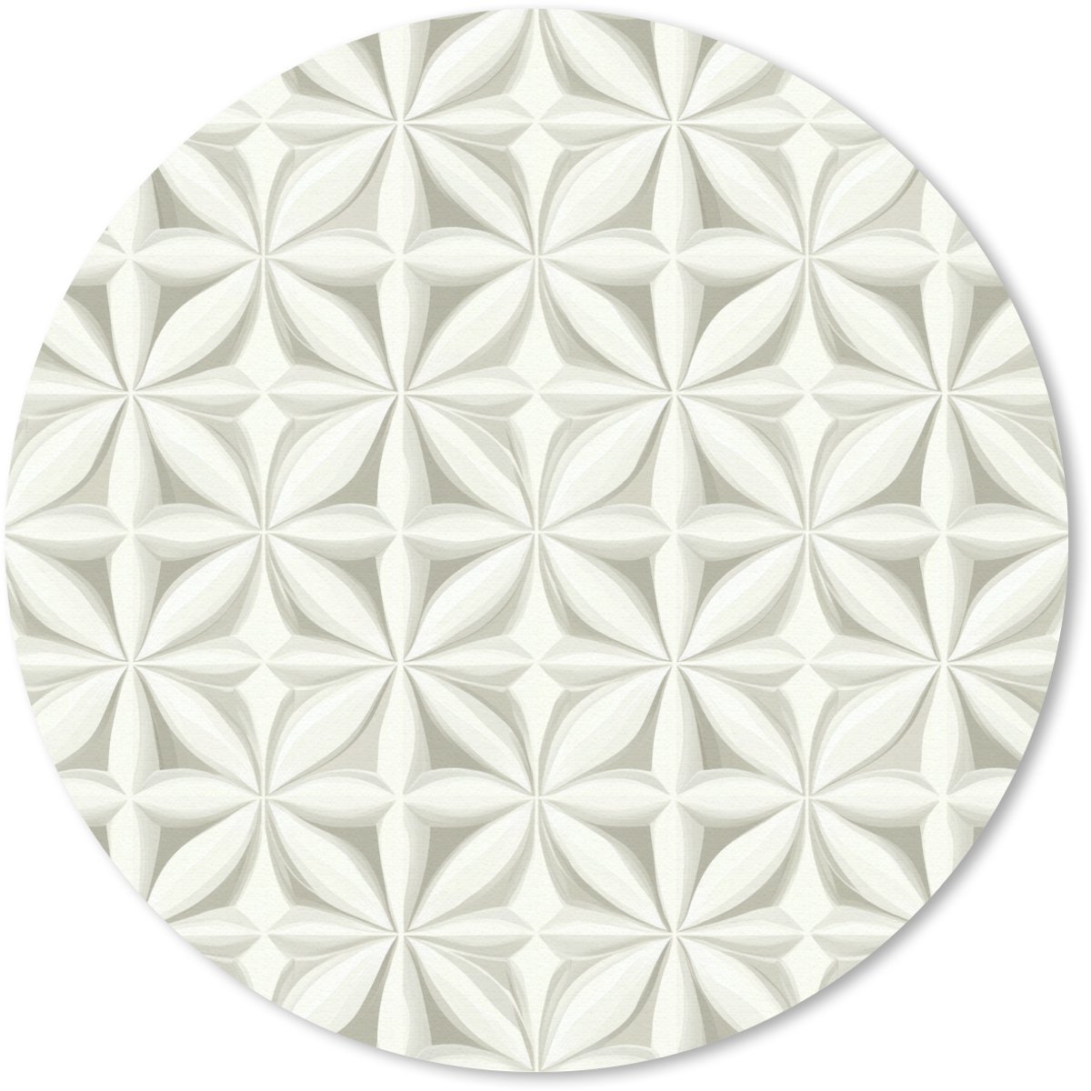 Muismat rond 40x40 cm - Mousepad Abstract - Structuur - Grijs - Wit - Ronde muismatten