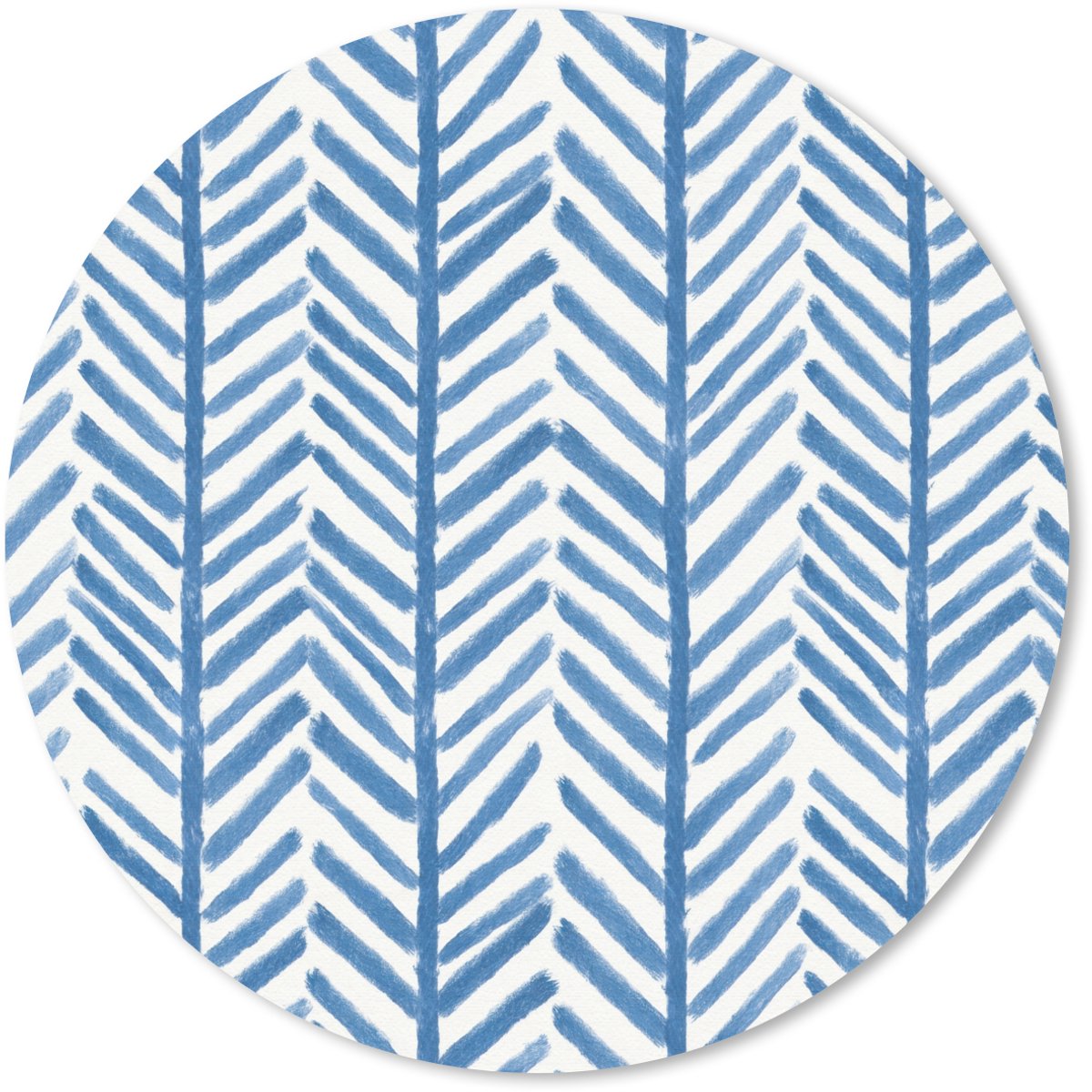 Muismat rond 20x20 cm - Mousepad Patroon - Streep - Blauw - Ronde muismatten