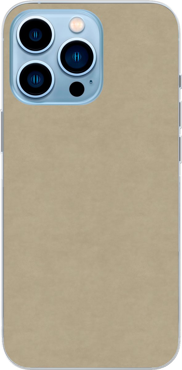 Telefoonhoesje Geschikt voor iPhone 13 Pro Max hoesje - Zandkleur - Korrelige structuur - Beton print - Siliconen Telefoonhoesje Telefoonhoesje