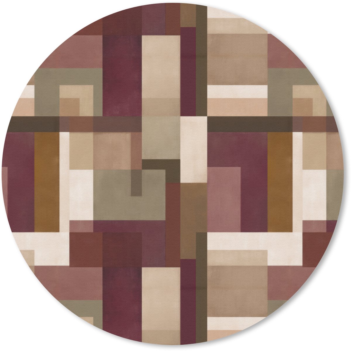 Muismat rond 30x30 cm - Mousepad Modern - Geometrie - Kleurrijk - Ronde muismatten