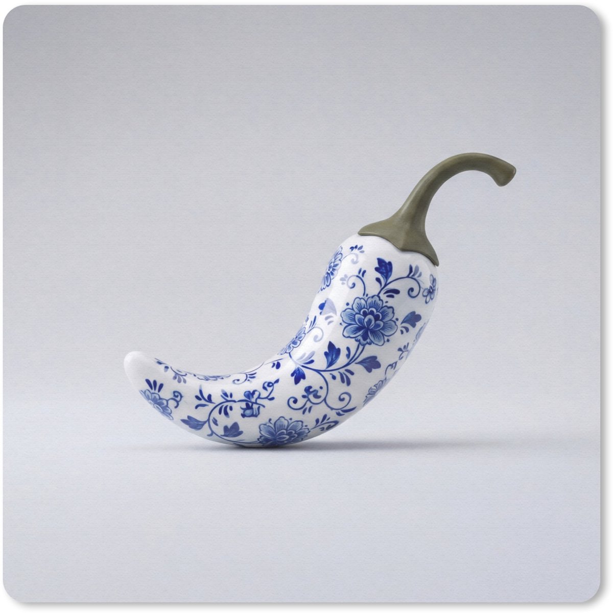Muismat 20x20 cm - Mousepad Chilipeper - Keramiek - Blauw - Muismatten