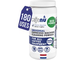 Caffenu Universele Reinigingspoeder - 900g - 180 Doseringen - Geschikt voor Professionele Espressomachines - Koffiemachine Reiniger - Verwijdert Koffieoliën & Bittere Smaken