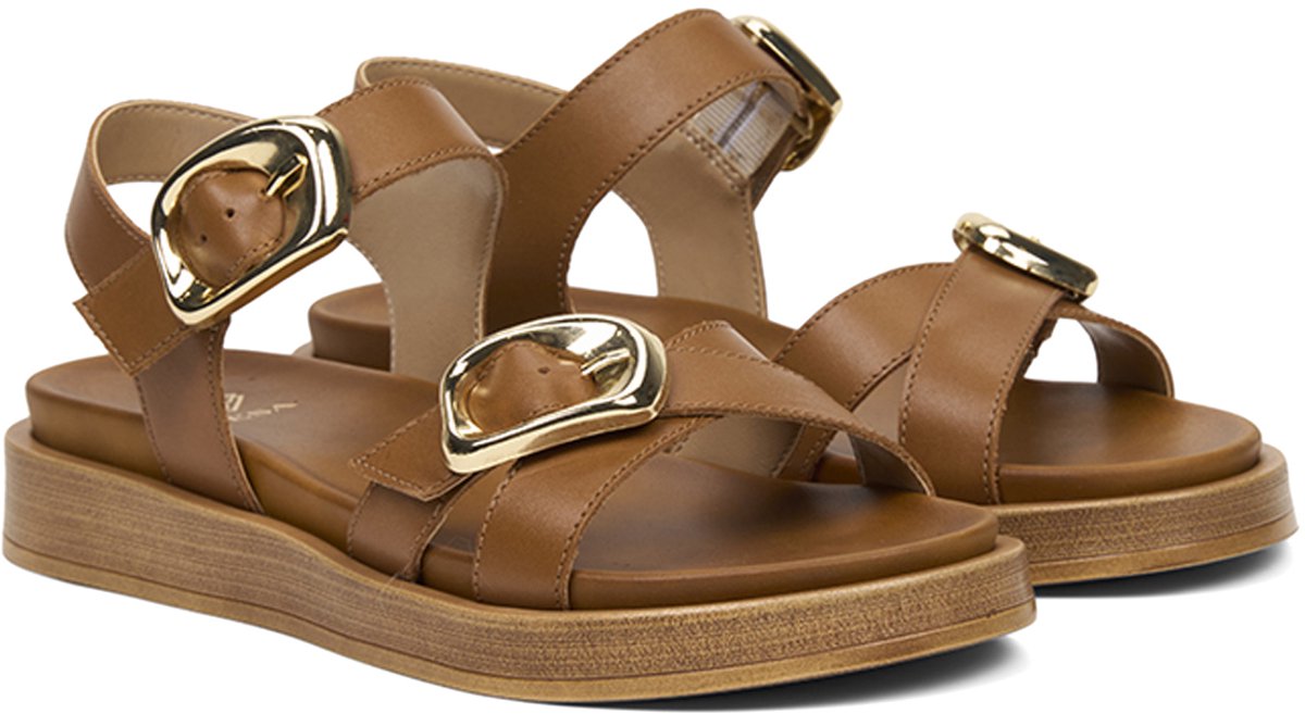 DESA Sandalen Leer Vrouwen Schoenpunt: Nez ouvert Bruin