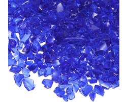 High Luster Fire Glass Grind Stone - Crushed Glass - Broken Glass Pieces voor Crafts/Vases/Aquarium/Garden Decoraties 3-6mm - 350g/0.75kg [Dark Blue]