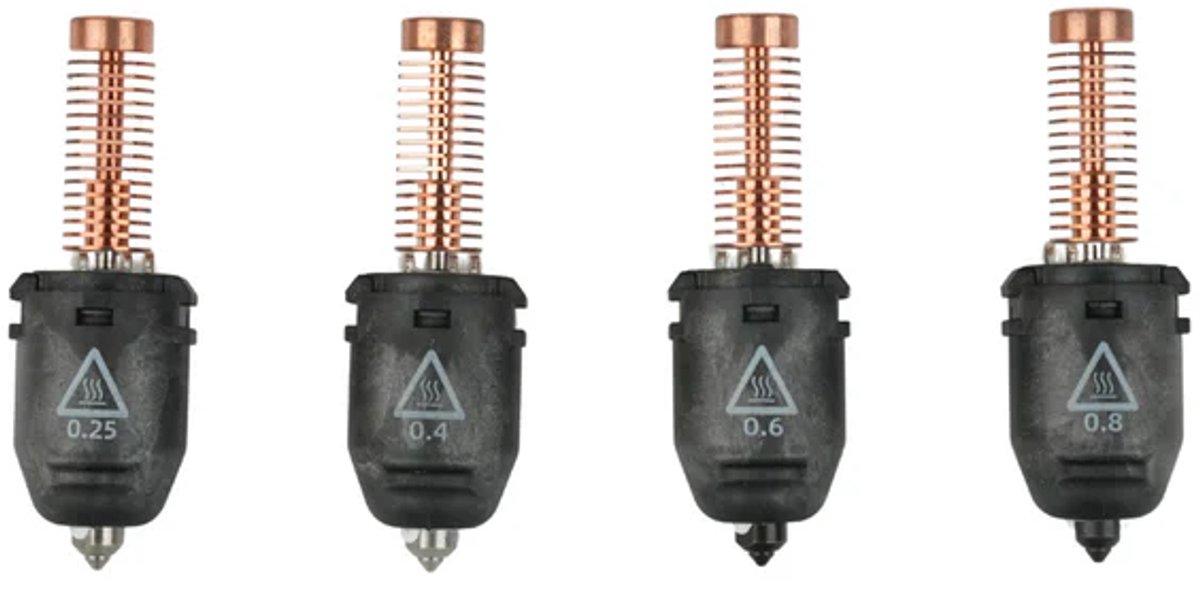 Flashforge 5M en 5M Pro - Quick Swap Nozzle assembly 0.25 / 0.4 / 0.6 / 0.8 mm Set - Reserveonderdeel