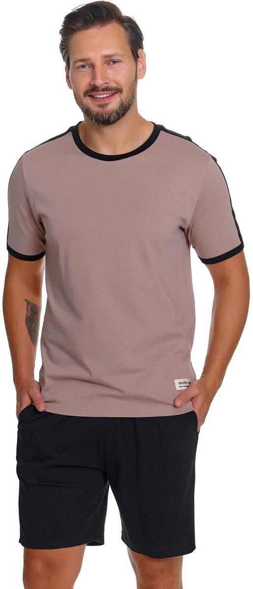 Doctor Nap Katoenen Heren Pyjama - Korte Mouw & Korte Broek Zomer Shortama - PMB.7477 Beige L
