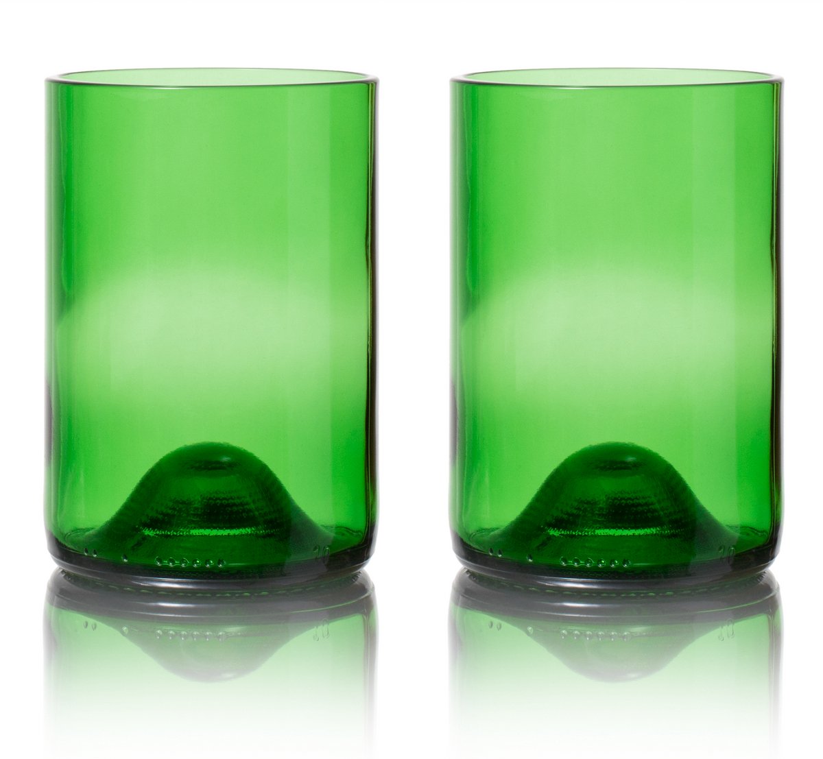 Glazen Rebottled Groen 330 ml - 2 stuks - gemaakt van gerecyclede wijnflessen