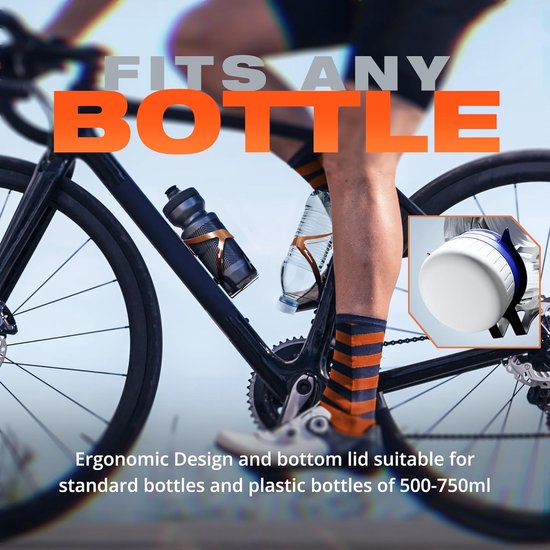 Fiets Bidonhouder - Fleshouder Fiets - Veilig Fles Meenemen - Ultralicht Aluminium - 2 stuks - Oranje — afbeelding 4