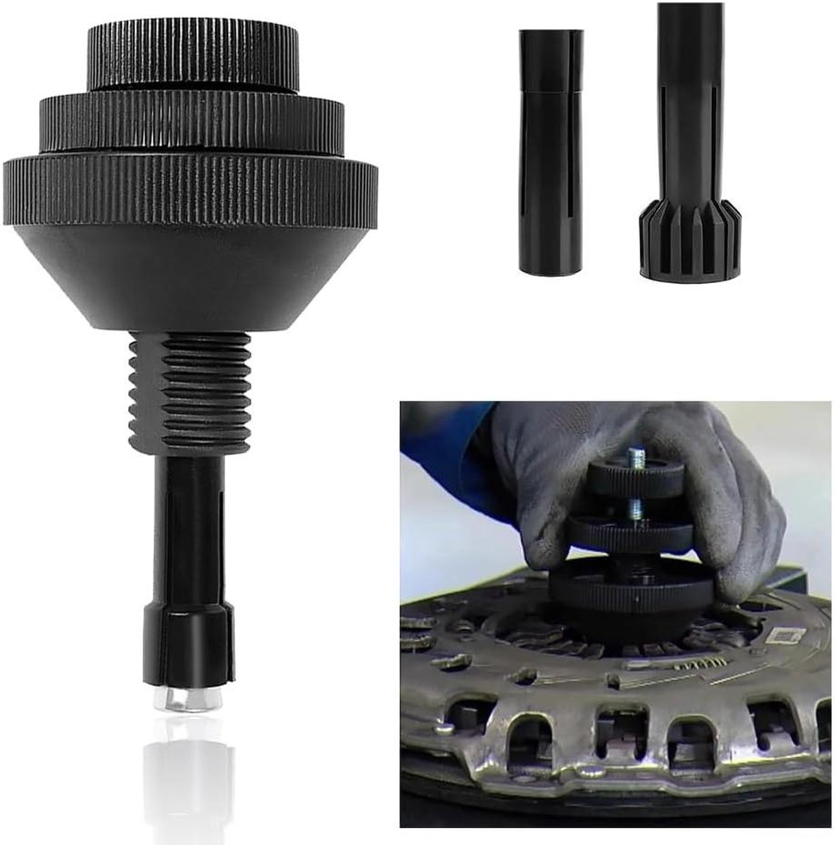Koppeling Uitlijning Tool - Koppelingscentreerapparaat - Auto Reparatie - Universele Enkele Schijf - 7.2 x 7.2 x 13 cm - Zwart