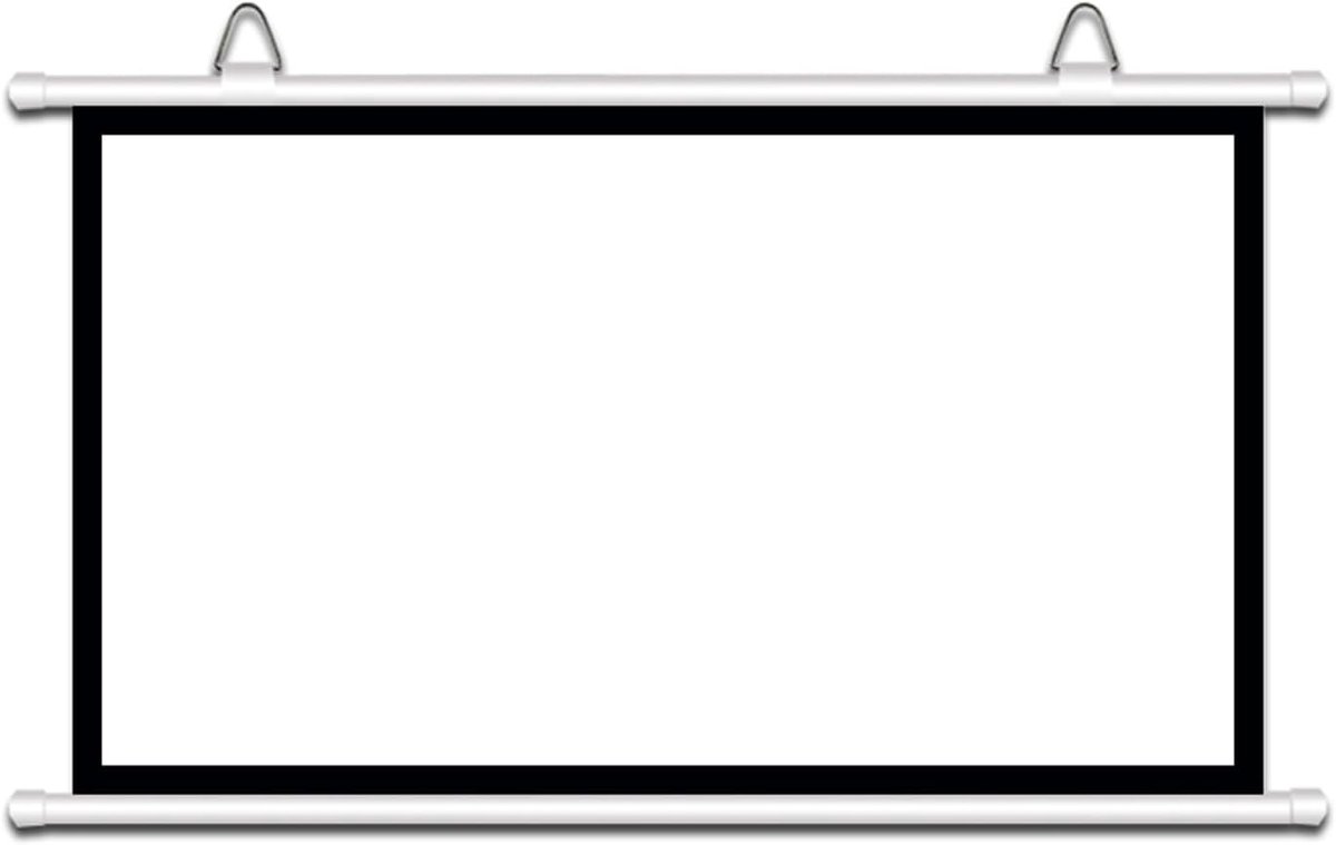 Projectiescherm Wit - Filmscherm Oprolbaar - Thuisbioscoop Presentaties - Handmatig Bedienbaar - 30 tot 72 inch - Wit