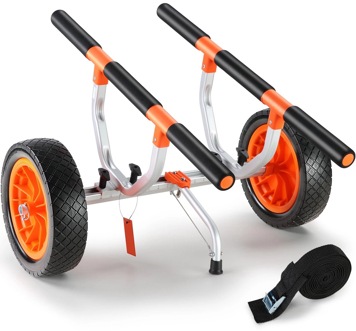 NordHaus Kajakwagen - Kano Transportkar met 204 kg Draagvermogen - Afneembare Boot Trolley met 12'' Massieve Wielen en Spanband