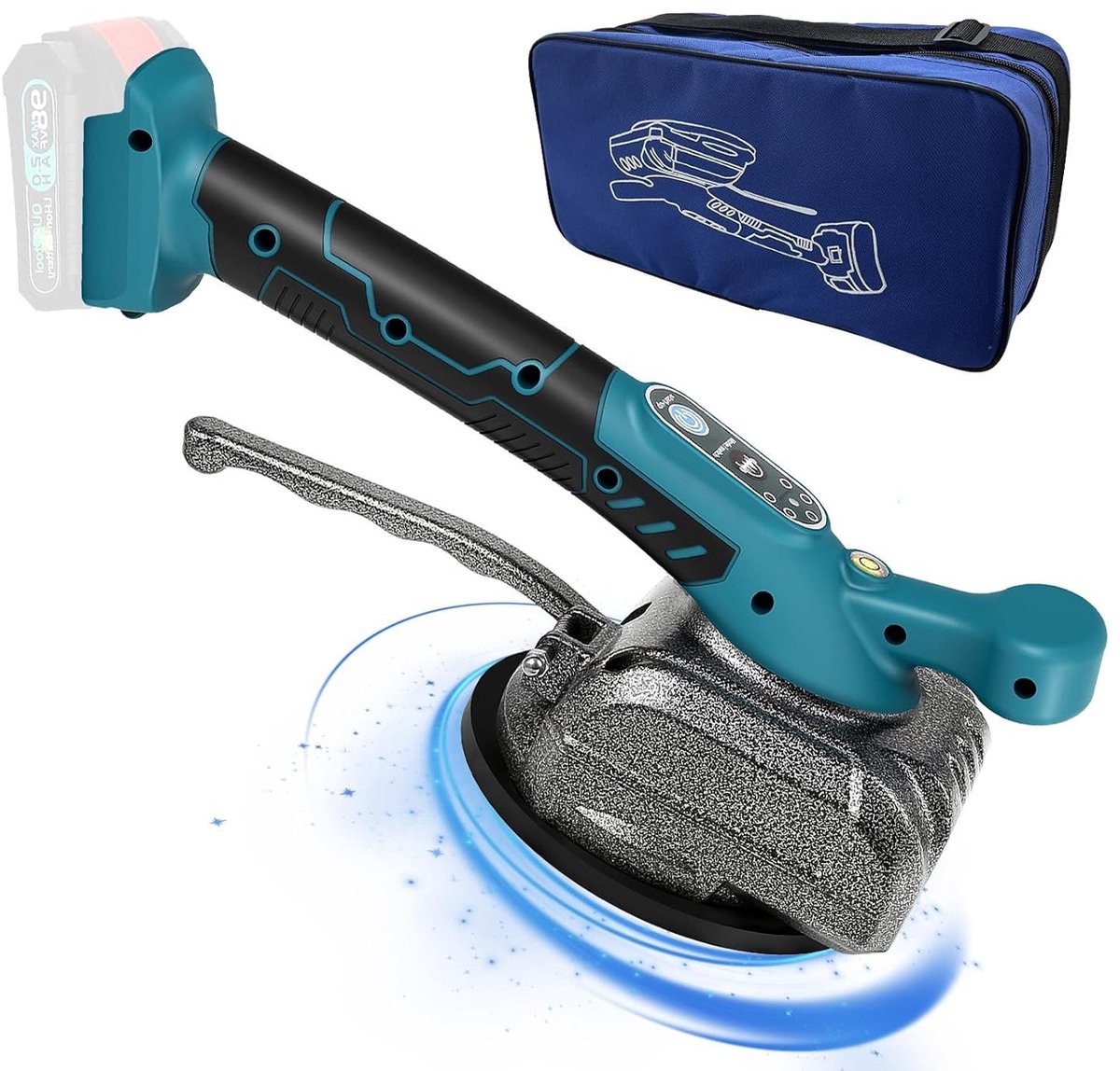 Vibratiemachine voor Tegels met 4,7 Inch Zuignap, 5 Snelheden en 60 kg Capaciteit, Geschikt voor Tegels tot 39 x 39 Inch, Ideaal voor Bouwprojecten en Tegelwerk