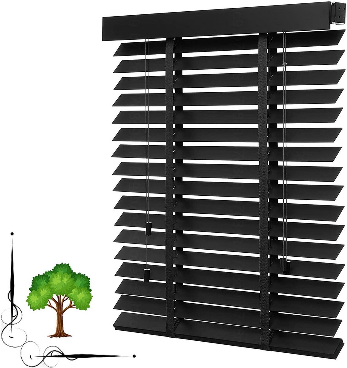 Houten Jaloezieën - Houten Raambekleding - Privacy en Zonwering - Natuurlijk Lime Hout - 5