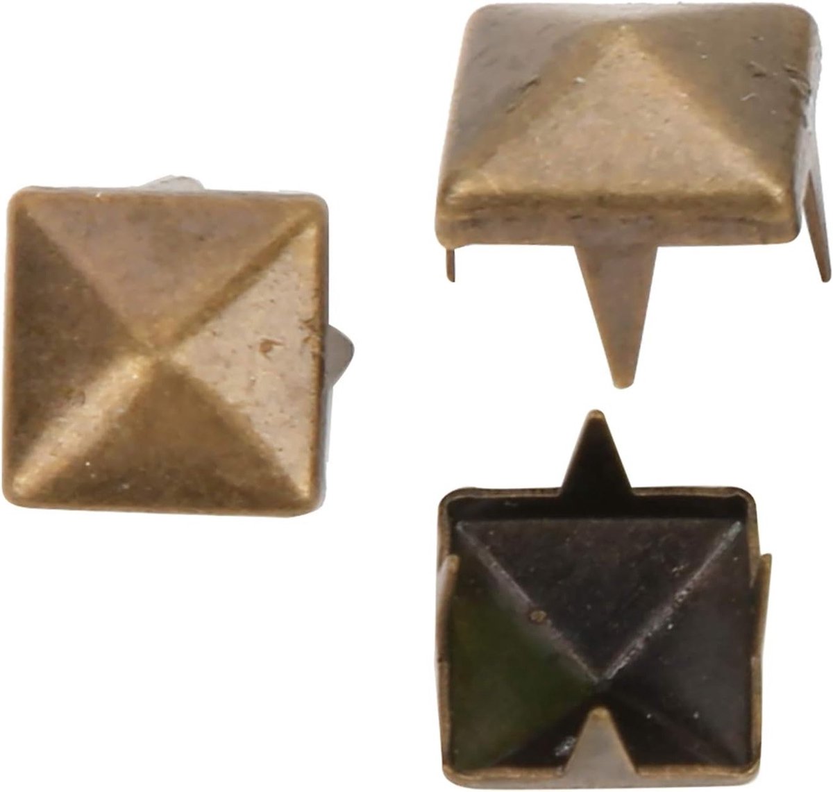 400 Sätze Vierkante Spike Nietjes voor DIY Lederbewerking, Tas en Schoen Accessoires in Brons (7mm)