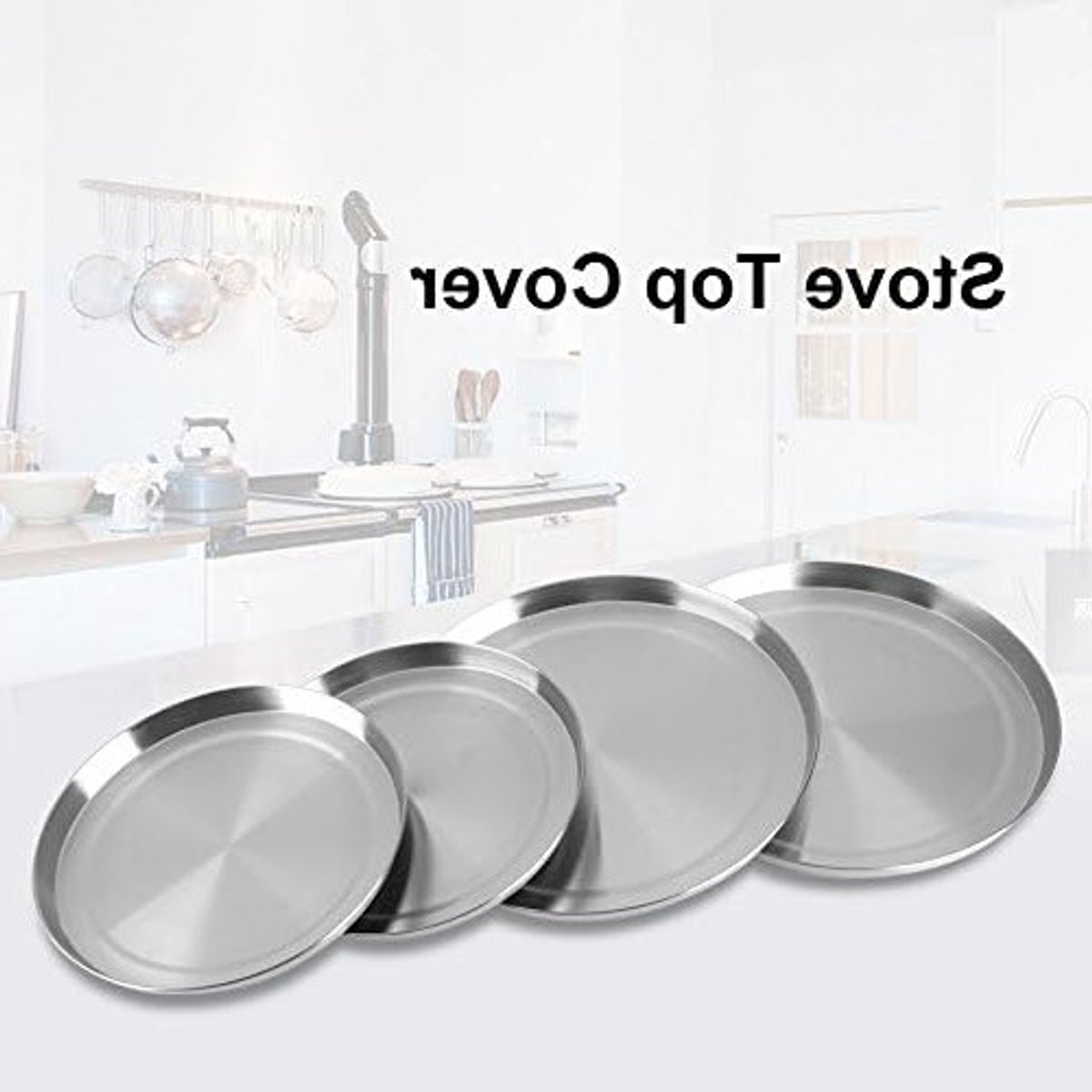 Set van 4 RVS Branderdeksels voor Kookplaat - Bescherming en Stijl voor de Keuken, Zilver