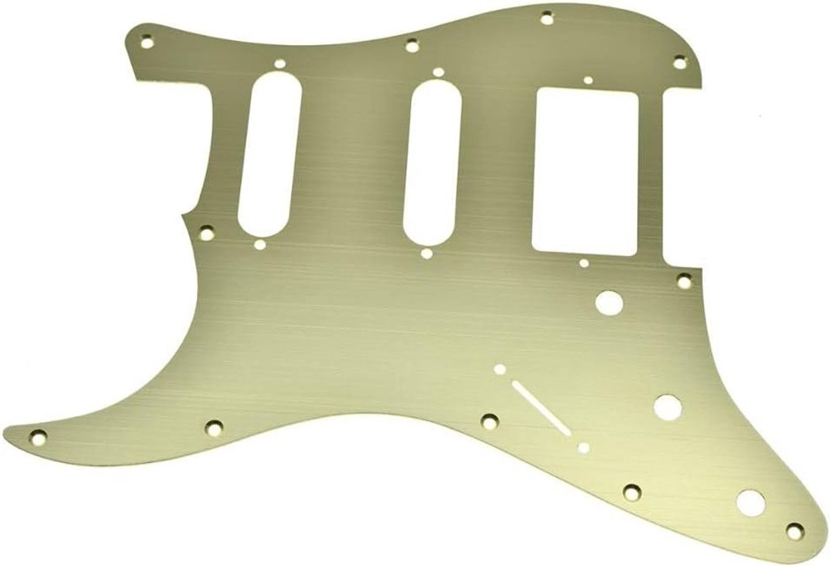 Moderne 11-Hole Aluminium Anodized Strat HSS Gitaar Pickguard Scratch Plate voor Amerikaanse en Mexicaanse Stratocaster in Goud - Duurzaam en Stijlvol Accessoire