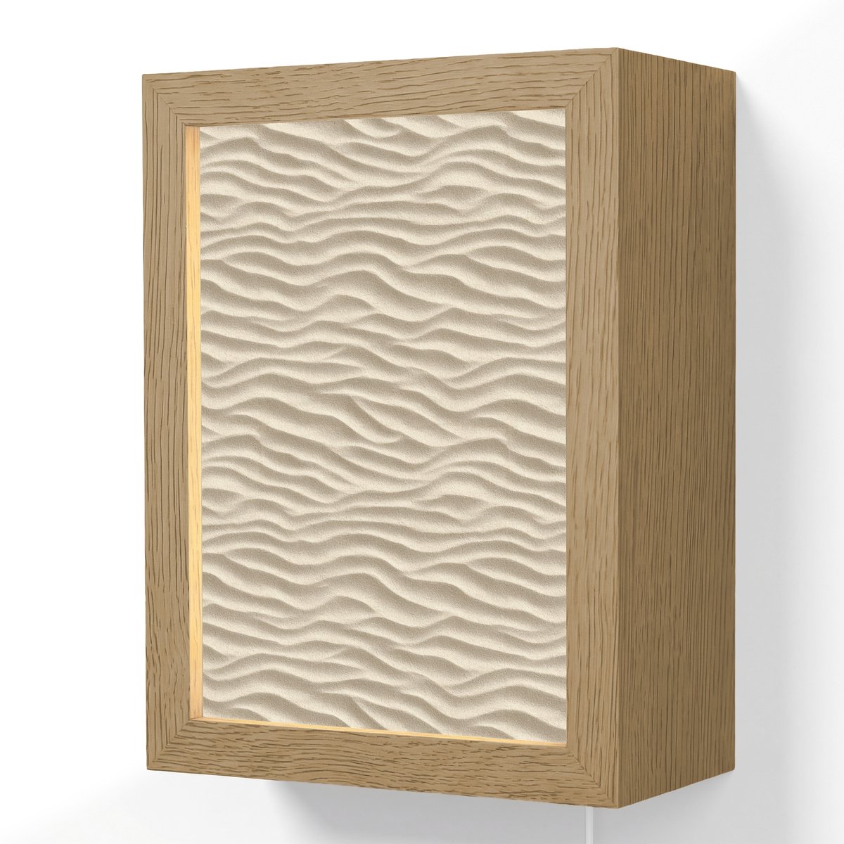 Wandlamp 15x20 cm - Oplaadbaar - Zand - Golven - Beige - Wandlampen binnen woonkamer - Sla