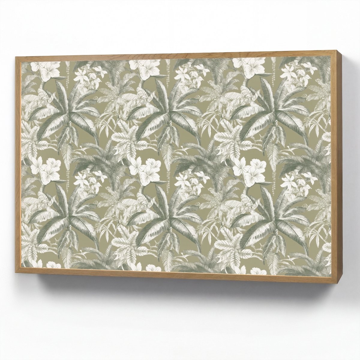 Wandlamp 90x60 cm - Oplaadbaar - Botanisch - Bloemen - Groen - Wandlampen binnen woonkamer
