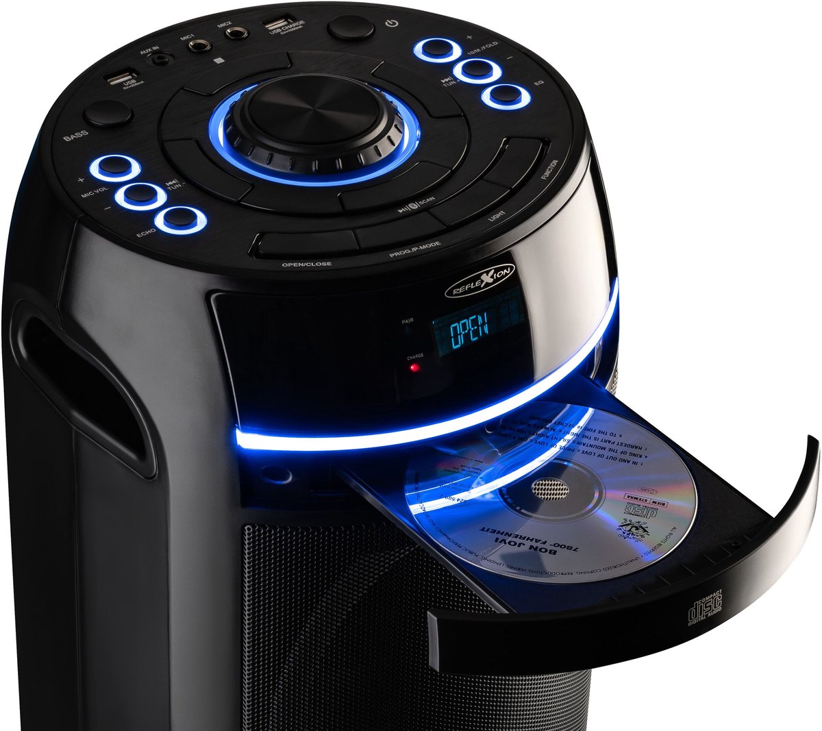 Reflexion PS10BTCD Draagbare & party speaker Feestluidspreker Zwart 480 W