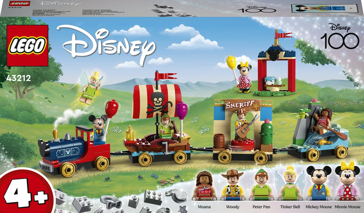 Bol.com LEGO Disney: Disney Feesttrein Bouwbaar Trein Speelgoed 100e Verjaardag Set - 43212 aanbieding