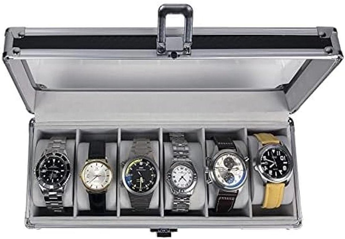 Horlogekast - Horlogedoos Opbergdoos - Horloges Veilig Opbergen - Magnetischvrije Constructie - 3" H x 122" B x 45" D