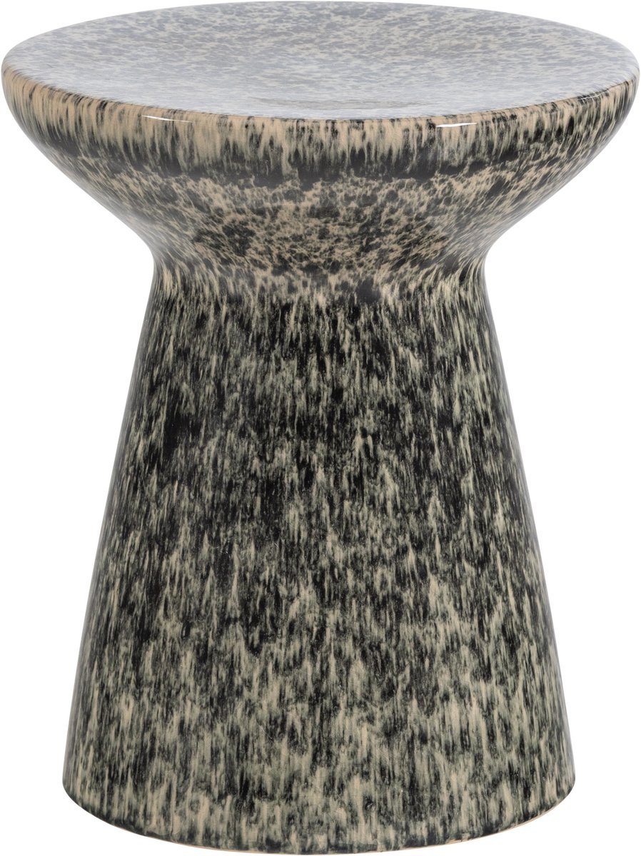 Fleck Bijzettafel Ø35x45 cm - Keramiek - Donkergrijs Melange