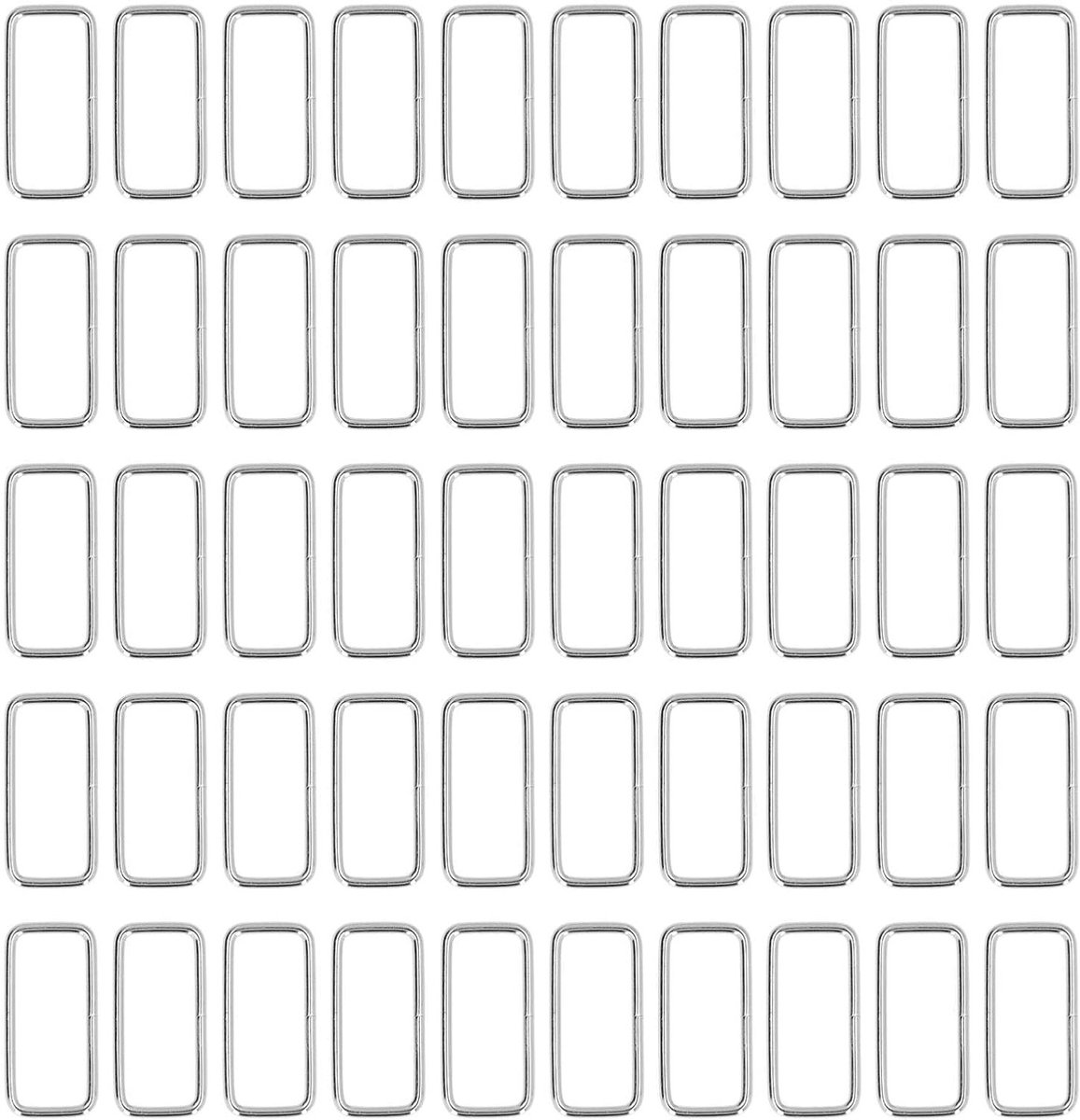 50 Stuks Metaalringen - Duurzame IJzeren Rechthoekige Buckle Ringen voor DIY Riemen, Handtassen en Kledingaccessoires