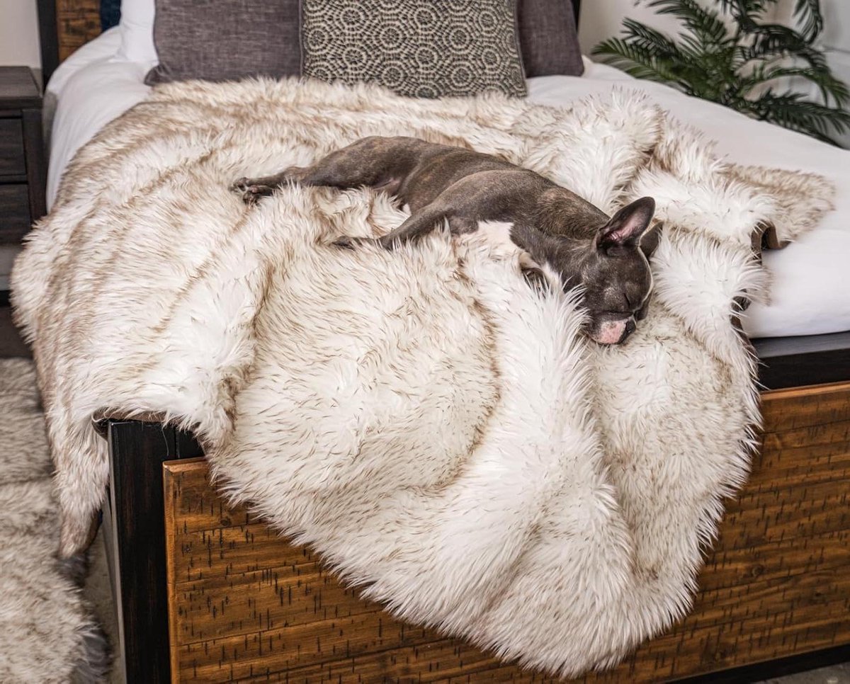 Waterproof Hondenmand - Huisdieren deken - Meubels beschermen - Zachte Faux Fur - 203 x 157 cm - Wit met bruin