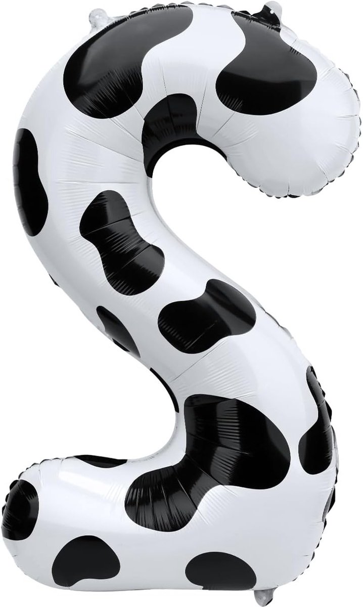 Grote Herbruikbare Ballonnen met Koeienprint voor Verjaardagsfeestjes, Boerderijthema, Kinderen, Nummer 2
