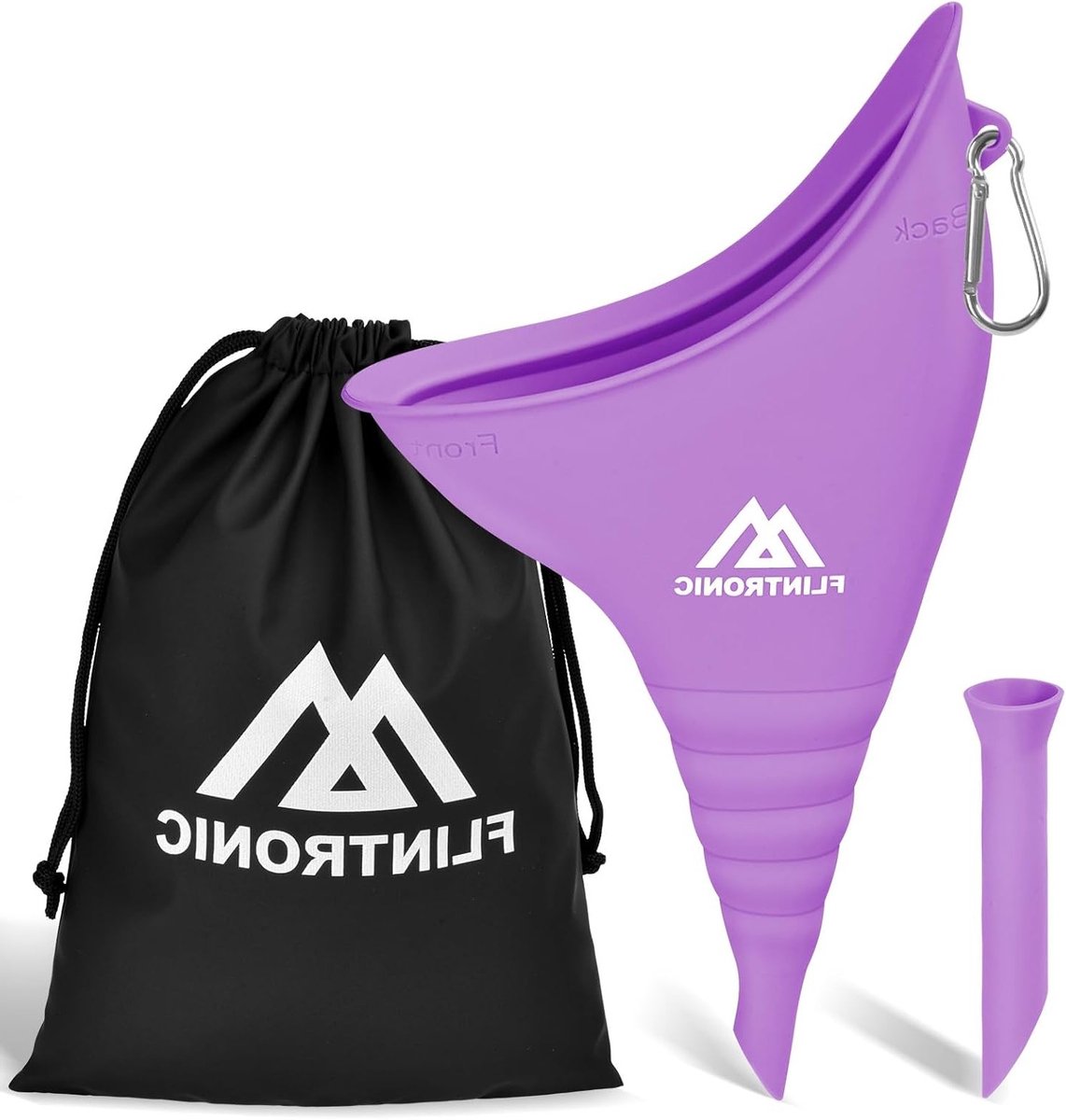 Vrouwelijk urineringsapparaat van silicone in paars, ideaal voor onderweg en festivals