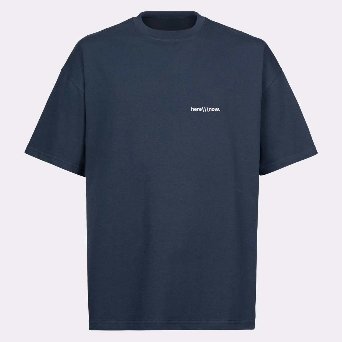 Oversized T-shirt - Navy Blauw - Maat L - 100% organisch katoen - Verlaagde schouders