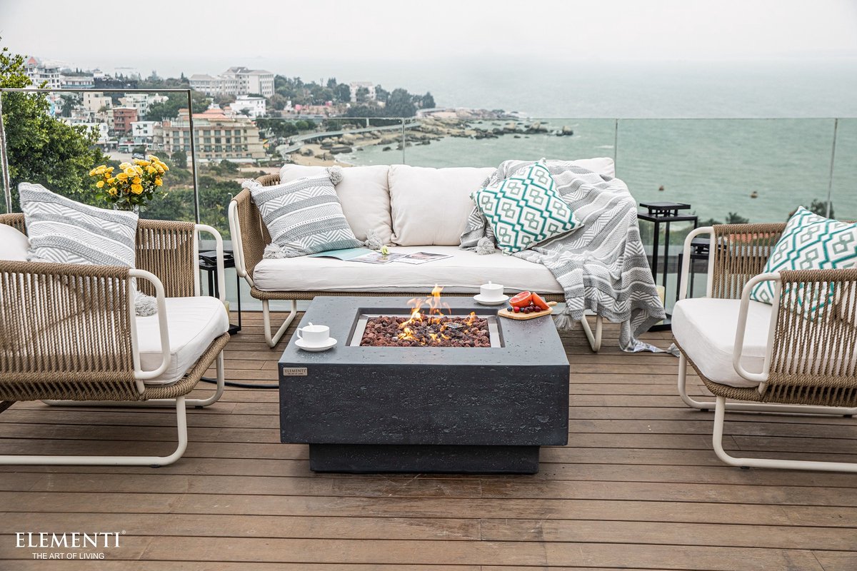 Elementi Manhattan Fire Table Gas (Donker Grijs) van Elementi