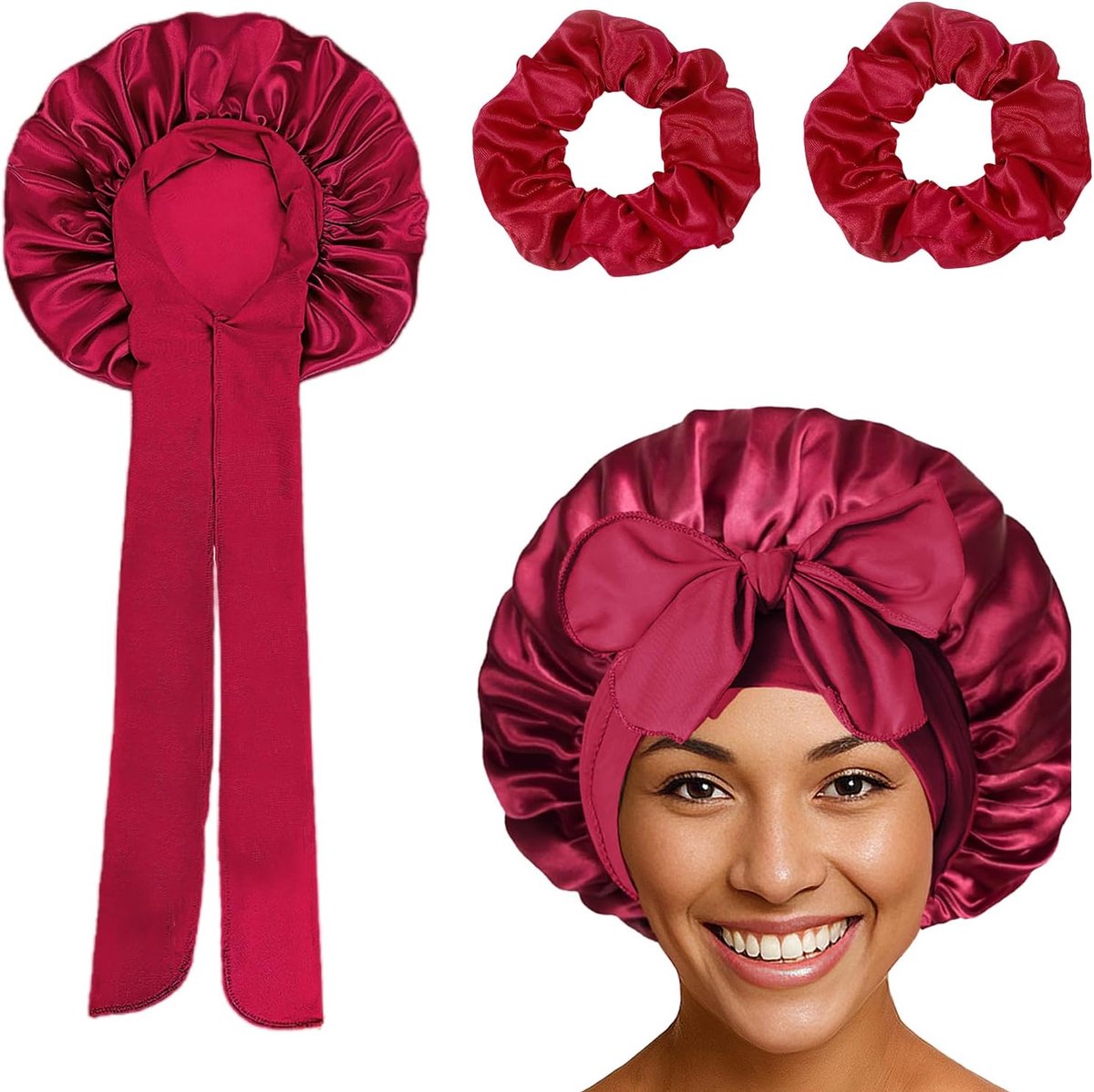 Silk slaapcap - Bonnet - Zijden haarcap - Slaapmuts - Satin haarcap