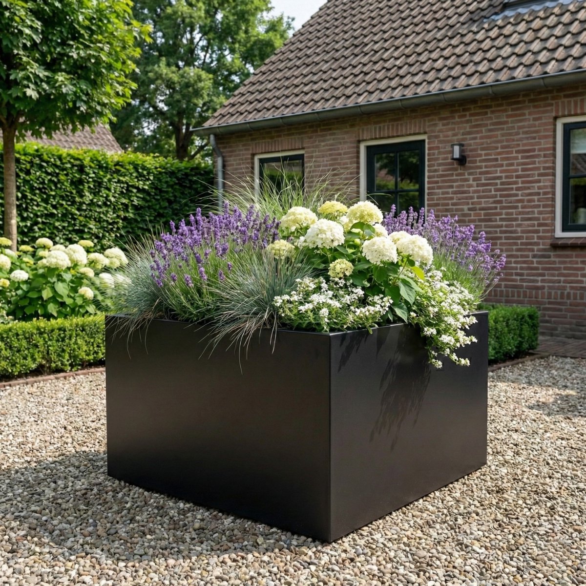 STEAEL VARNI – Stalen Plantenbak – 100 x 80 x 80 cm – Zwart