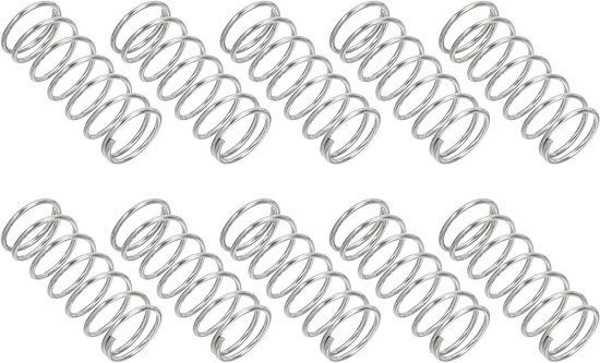 Drukveren - Verlengveren Compressieveren - Reparaties en Onderhoud - Roestbestendig 304 RVS - 0.5x6x15mm - Zilver