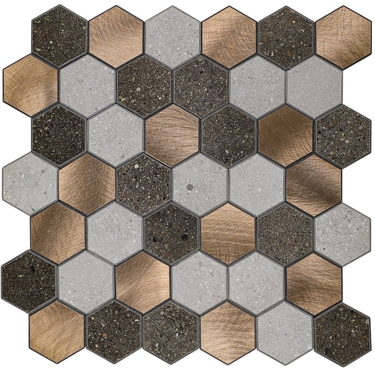 Zelfklevende Mozaïek Steenstrip Hexagon Medium Stone