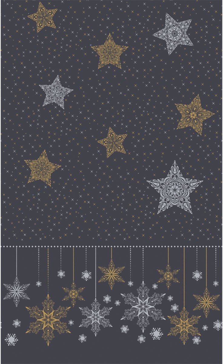 Duni - Tafellaken - Snowstars Black - 138 x 220 cm