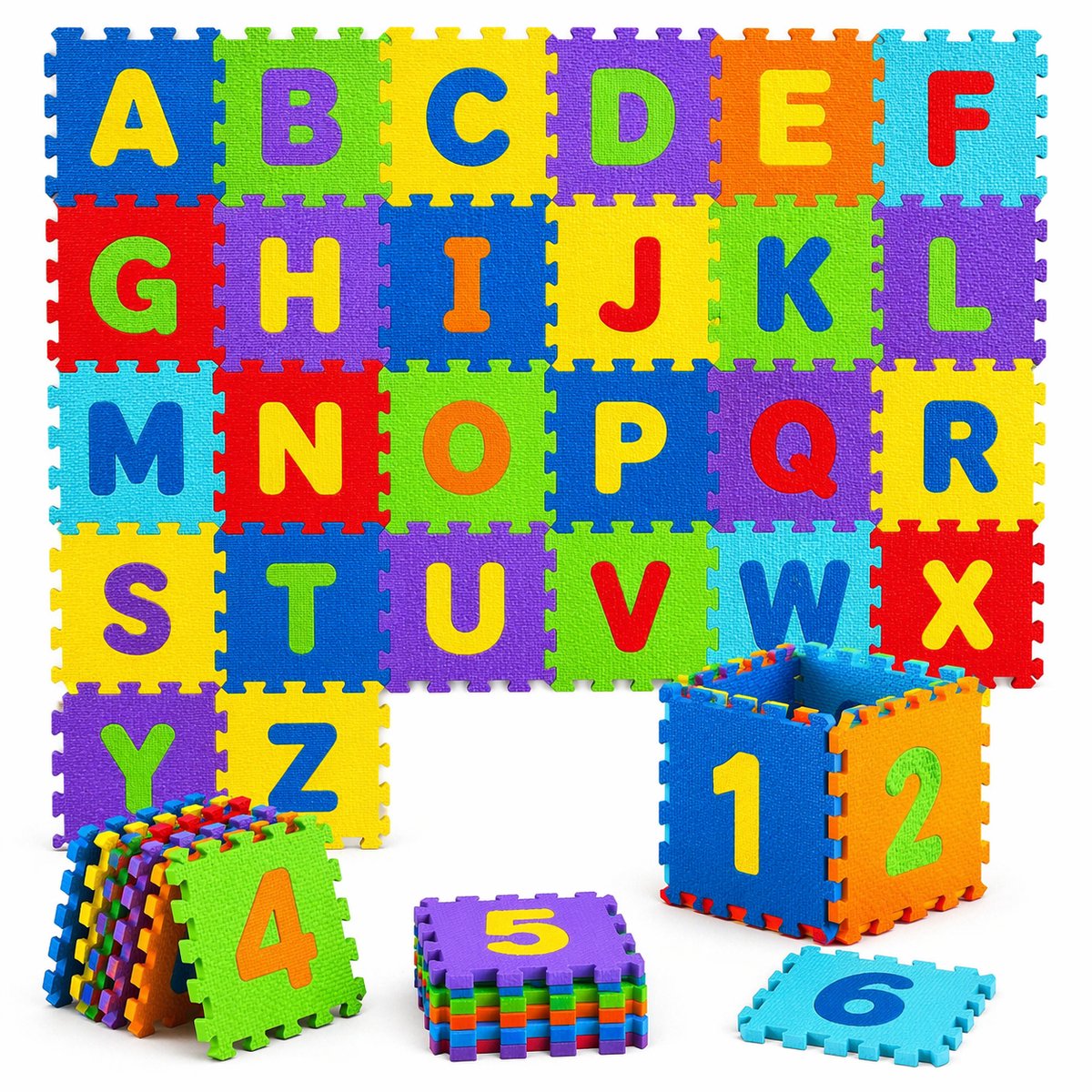 SMH LINE® Speelmat XL - Puzzelmat Foam - 86-delig - 180x180 cm - Opvouwbaar - Multicolor