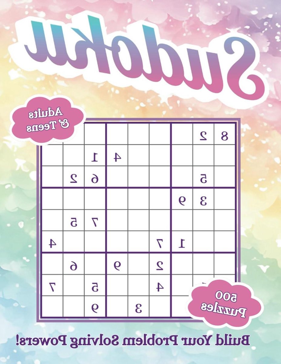 Sudoku Boek - Puzzelboek Puzzels - Hersenen Trainen - 500 Unieke Puzzels - 28 x 21.5 cm - Pastel