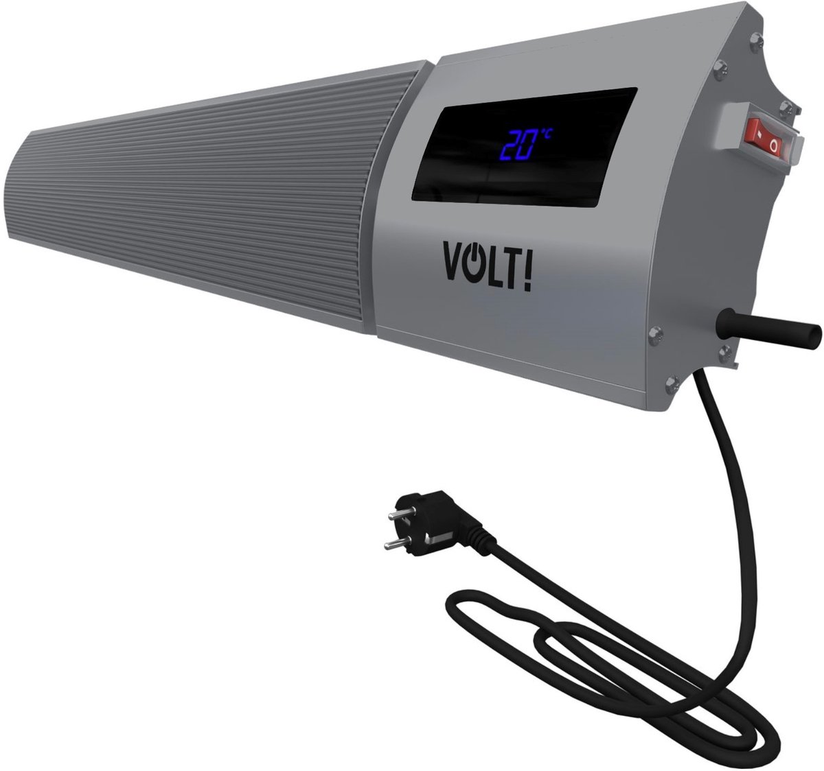 VOLT I-Red Terrasverwarmer - 1800W - Infrarood Heater - Terrasheater - Wifi - Ecostand - IP44 - 126CM - Grijs