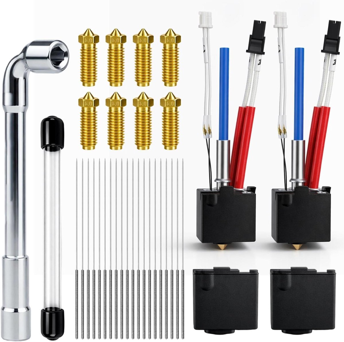 Hot End Kit - Hotend Set - 3D Printer Onderdelen - Voor Kobra 3 - 2 Stuks - Zilver