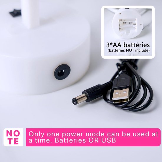 Gitaar Neon Lamp - LED Lichtbord - Decoratie Kamer - Afneembare Voet - Batterij/USB - Wit — afbeelding 5